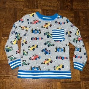 Mini Boden Dog race car sweatshirt 7-8